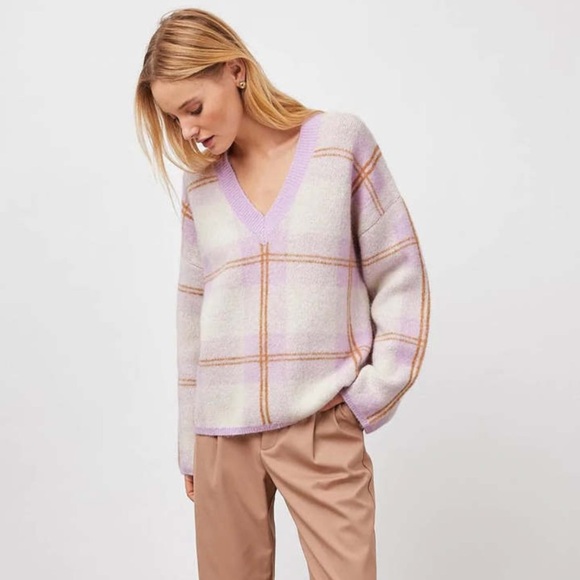 Rails Colleen Sweater In Lilac Plaid - Picture 6 of 6